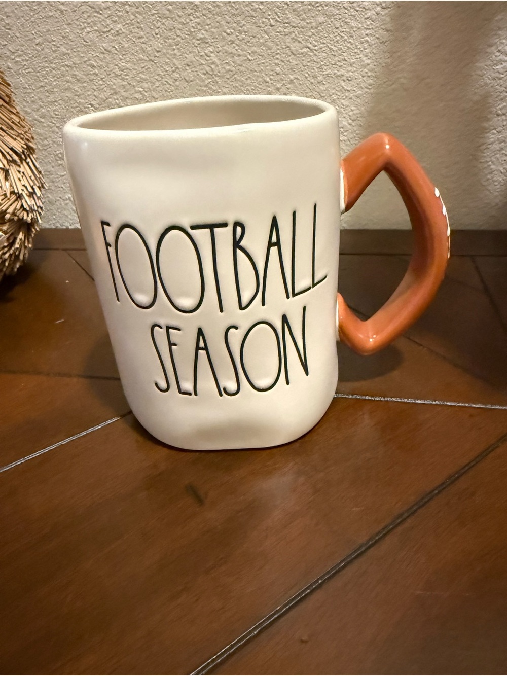 Rae Dunn Cream and Orange "FOOTBALL SEASON" Mug
